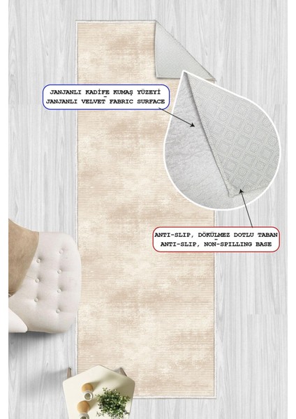 Modern Dijital Baskılı Kaymaz Taban Yıkanabilir Dekoratif Yolluk Halı