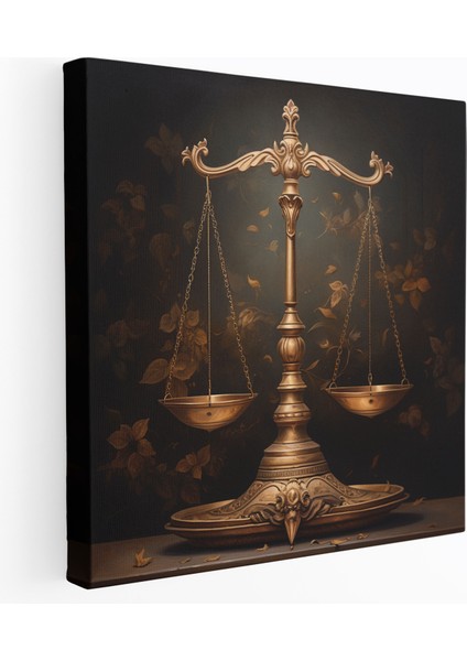 Antika Adalet Terazisi Kanvas Tablo - Hukuk Duvar Sanatı Duvar Dekorasyonu Antika