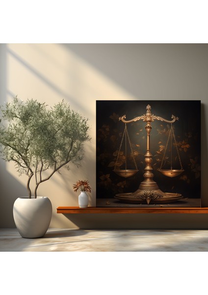 Antika Adalet Terazisi Kanvas Tablo - Hukuk Duvar Sanatı Duvar Dekorasyonu Antika fiyatları