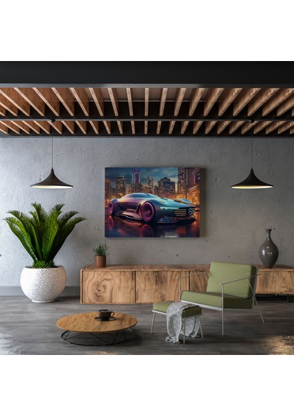 Gelecek Odasına Uygun Mercedes Duvar Sanatı - Mercedes Ev Dekorasyonu Dijital Illüstrasyon Kanvas Tablo fiyatları