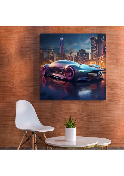 Gelecek Odasına Uygun Mercedes Duvar Sanatı - Mercedes Ev Dekorasyonu Dijital Illüstrasyon Kanvas Tablo modelleri