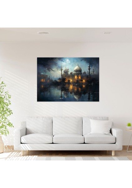 Hayalperest Cami Kanvas Tablo - Izlenimci Duvar Sanatı - Cami Ev Dekorasyonu Atmosferik Kanvas fiyatları