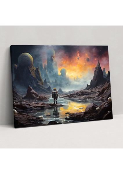 Sürreal Gezegenler Kanvas Tablo - Dünya Gezegenler Sürreal Manzaralar Dünya Dışı Harikalar
