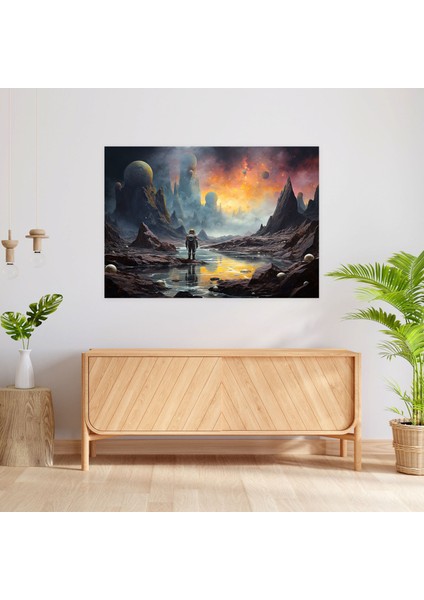 Sürreal Gezegenler Kanvas Tablo - Dünya Gezegenler Sürreal Manzaralar Dünya Dışı Harikalar fiyatları