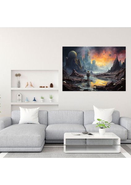 Sürreal Gezegenler Kanvas Tablo - Dünya Gezegenler Sürreal Manzaralar Dünya Dışı Harikalar modelleri