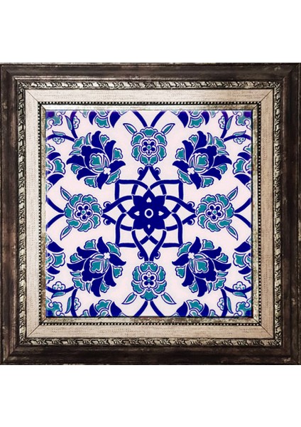 20x20 Cm Ac 10 Selçuk Mavi Çiçek Desenli Kütahya Çini indirimleri