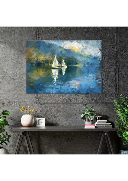 Gölde Yelkenli Tekne Duvar Dekorasyonu - Claude Monet Kanvas Tablo Sanatı Duvar Dekorasyonu fiyatları