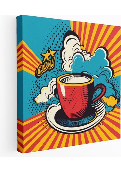 Kahve Kanvas Tablo Duvar Dekorasyonu - Kahve Kanvas Tablo Konuşma Balonu Retro