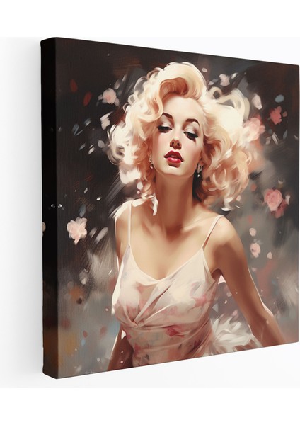 Retro Marilyn Monroe Kanvas Tablo - Duvar Sanatı Retro Tarzı Eser Vintage Elbise