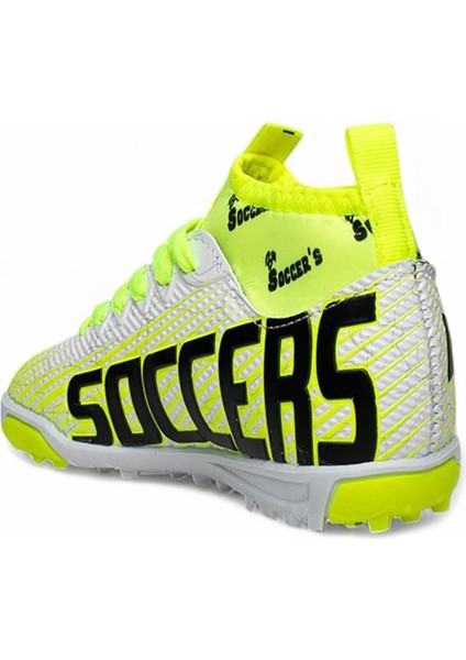 Bys Beyaz Sarı Erkek Çocuk Çoraplı Halısaha Ayakkabı modelleri