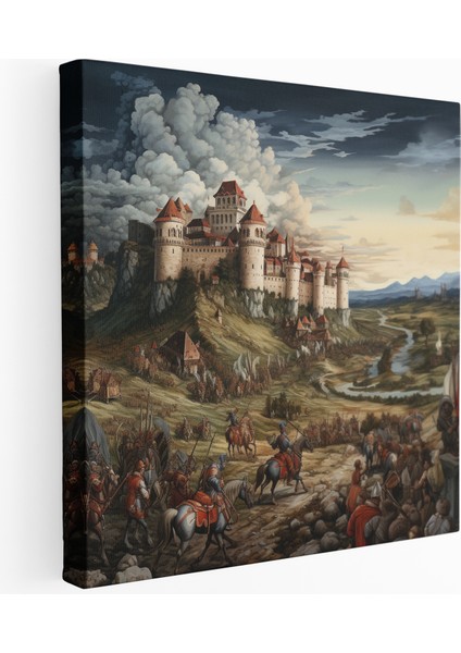 Rönesans Kale Kuşatma Kanvas Tablo
