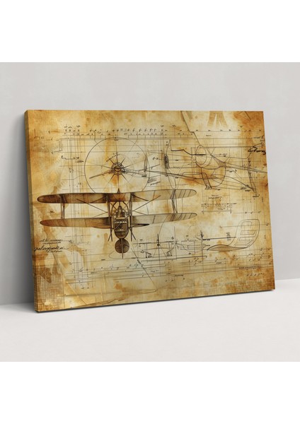 Leonardo Da Vinci'nin Uçuş Icadı Eskizleri Kanvas Tablo - Ev Dekorasyonu ve Duvar Sanatı