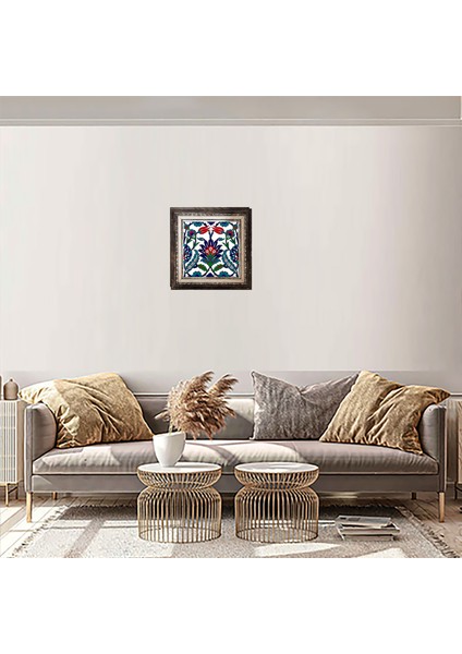 20x20 Cm Ac 19 Laleli Desen Osmanlı Çini Seramik Pano modelleri