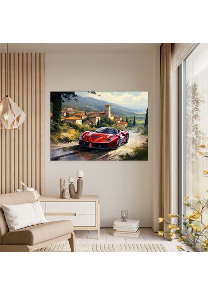 Ferrari Manzaralı Kanvas Tablo - Hareketli Görünüm - Ferrari Kanvas Duvar Sanatı Kanvas Tablo Duvar Dekorasyonu fiyatları