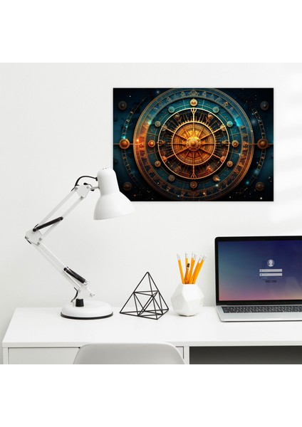 Burçlar Doğum Haritası Dijital Sanat Kanvas Tablosu - Burçlar Canlı Renkler Astroloji Tutkunları Kanvas Duvar Sanatı modelleri