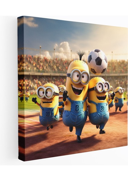 Minions Duvar Sanatı - Futbol Çılgınlığı - Enerjik Minions Kanvas Tablo