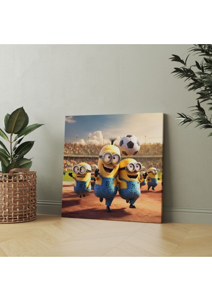 Minions Duvar Sanatı - Futbol Çılgınlığı - Enerjik Minions Kanvas Tablo modelleri