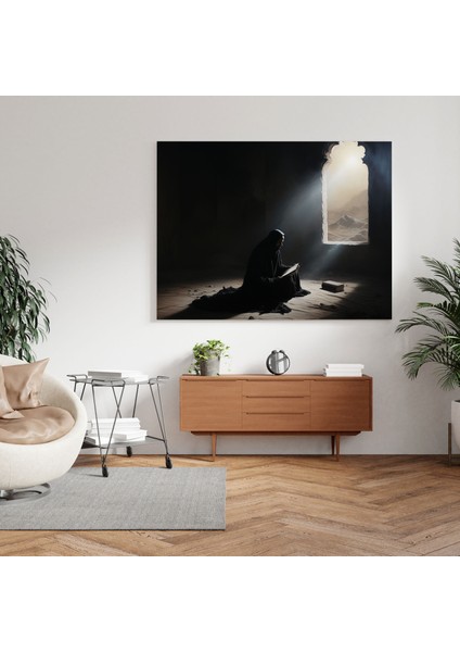 Kutsal Kur'an Duvar Dekorasyonu - Huzurlu Monokrom Kanvas Tablo - Kutsal Kur'an Duvar Sanatı fiyatları