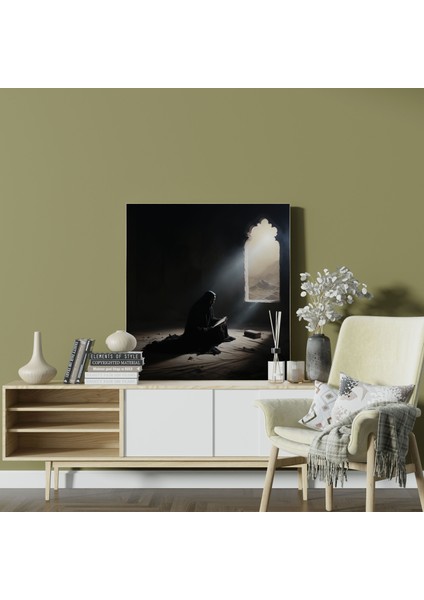 Kutsal Kur'an Duvar Dekorasyonu - Huzurlu Monokrom Kanvas Tablo - Kutsal Kur'an Duvar Sanatı modelleri