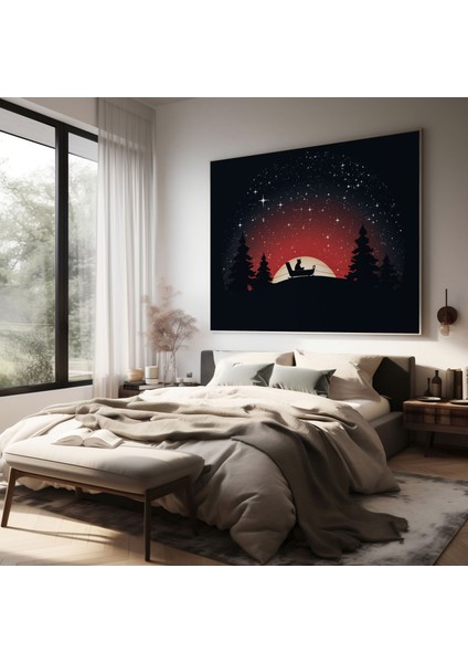 Noel Duvar Sanatı - Minimalist Noel Baba - Kanvas Tablo Kızak fiyatları