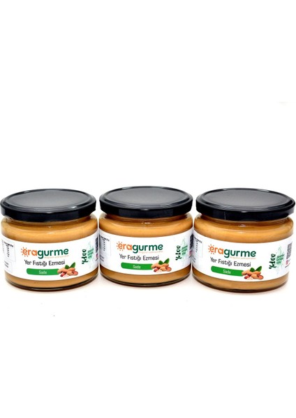 %100 Sade Yer Fıstığı Ezmesi 260G 3'lü Kampanya Set I Doğal, Katkısız, Glutensiz, Şekersiz fiyatları