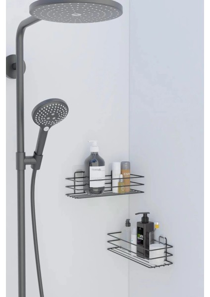 2li Yapışkanlı Banyo Düzenleyici Banyo Rafı
