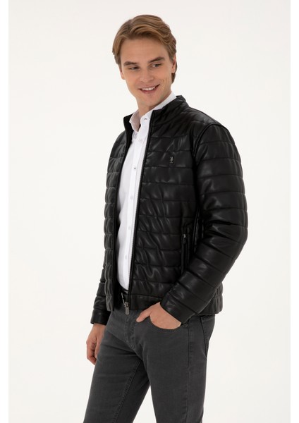 Erkek Siyah Deri Mont-Kaban 50317321-001 modelleri