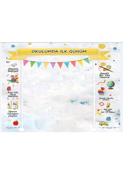 Okulumda Ilk Günüm,okul Etkinlik ,kumaşpano 150X200