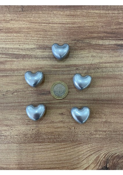 Gümüş 5'li Kalpli Magnet Seti – Fotoğraf ve Not Tutucu, Buzdolabı Süsü, Güçlü Mıknatıs, Dekora indirimleri