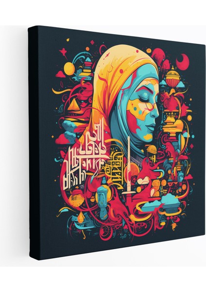 Kutsal Kur'an Duvar Sanatı - Pop Sanat Kur'an - Kutsal Kur'an Kanvas Duvar Sanatı Canlı Renkler Duvar Dekorasyonu