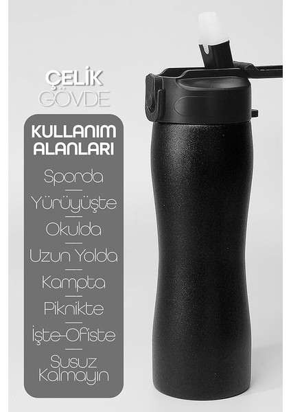 Png 0714 Komple Paslanmaz Çelik Matara Pipetli Mat Renk Spor Matarası Suluğu 750 ml fiyatları