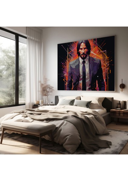 John Wick Duvar Sanatı - Ölümcül Kalem - Minimalist Tasarım Kanvas Tablo modelleri