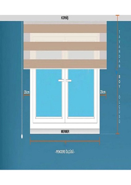 Krem Geniş Pliseli Zebra Stor Perde Eteği Dilimli (Alüminyum Kasa+Metal Ayak fırsatları
