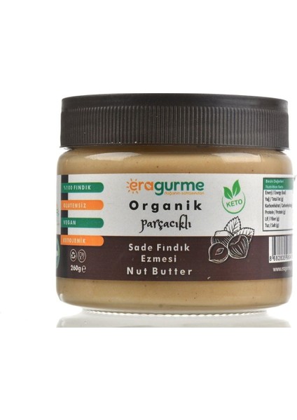 Sade Fındık Ezmesi 260 G. %100 Fındık -Parçacıklı/crunchy-