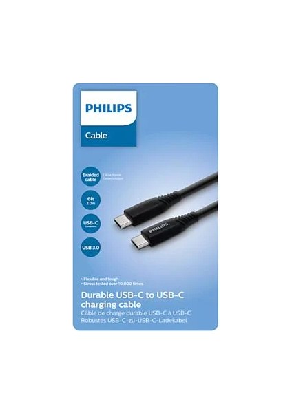 SWV6801/00 Usb-C'den Usb-C'ye Kablo - Thunderbolt 3 Uyumlu, 5k Video Çözünürlük, 40 Gbps Ultra Hızlı Veri Aktarımı, 1.5m