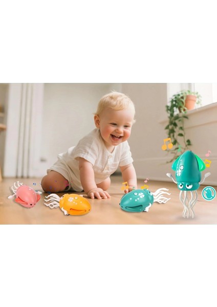 Sihirli LED Işıklı Müzikli Şarjlı Dans Eden Ahtapot Pembe modelleri