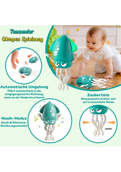 Sihirli LED Işıklı Müzikli Şarjlı Dans Eden Ahtapot Pembe fırsatları
