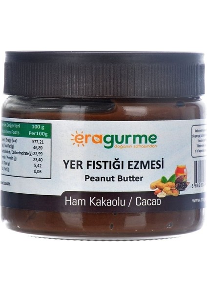 Ham Kakaolu Fıstık Ezmesi 260 G (Yer Fıstığı, Hurma , Kakao)