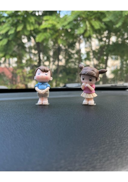 Araba Içi Torpido Üstü Sevimli Bebek Çift Dekorasyon Biblo Aksesuar Torpido Süsü