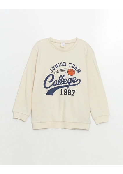 Lcw Kids Bej Bisiklet Yaka Baskılı Erkek Bebek Sweatshirt ve Eşofman Alt 2'li Takım fiyatları