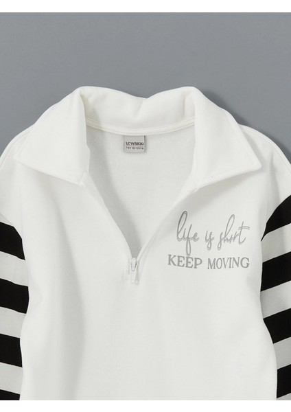 Lcw Kids Ekru Polo Yaka Kız Çocuk Kalın Sweatshirt fiyatları