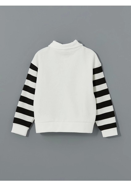 Lcw Kids Ekru Polo Yaka Kız Çocuk Kalın Sweatshirt modelleri