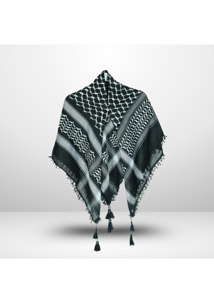 Orijinal Siyah Püsküllü Filistin Kefiyesi