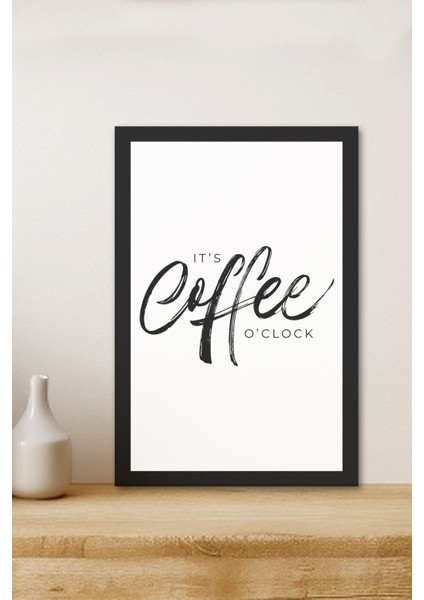 1 Adet Coffee Yazılı Ahşap Siyah Çerçeve Görünümlü Mdf Tablo fiyatları