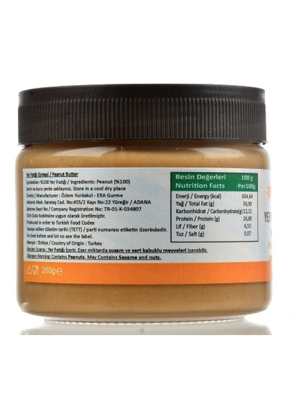 Süper Parçacıklı Sade Yer Fıstığı Ezmesi 260G fiyatları