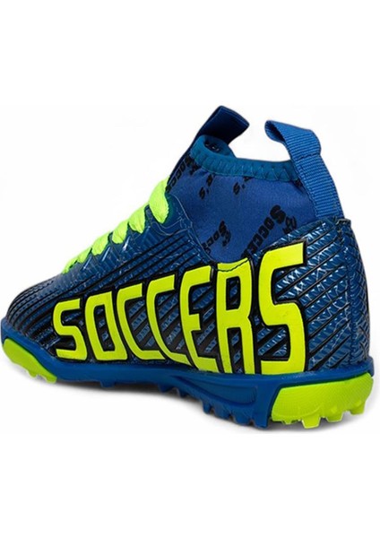 Bys Mavi Sarı Erkek Çocuk Çoraplı Halısaha Ayakkabı modelleri