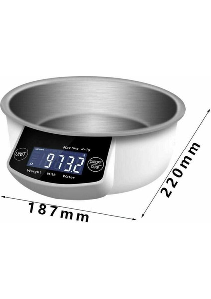 5 kg LCD Hassas Su ve Süt Ölçer Terazisi, Evcil Hayvan ve Sporcu Tartısı