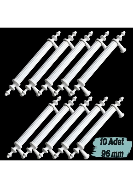 Mobilya Banyo Mutfak Dolabı Çekmece Dolap Kapak Kulpu Kulbu Beyaz 96 mm Metal Kulp (10 Adet)