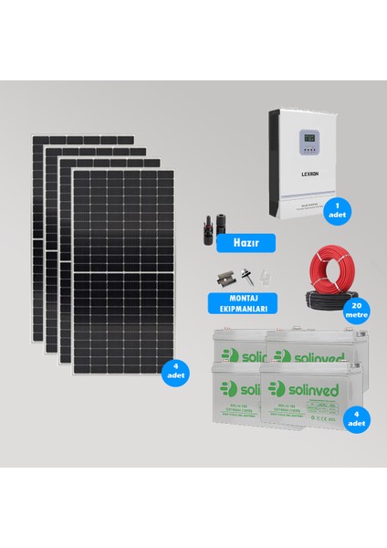 6.2 Kw Hazır Solar Bağ Evi Paketi Kolay Kurulum - Minimum Paket