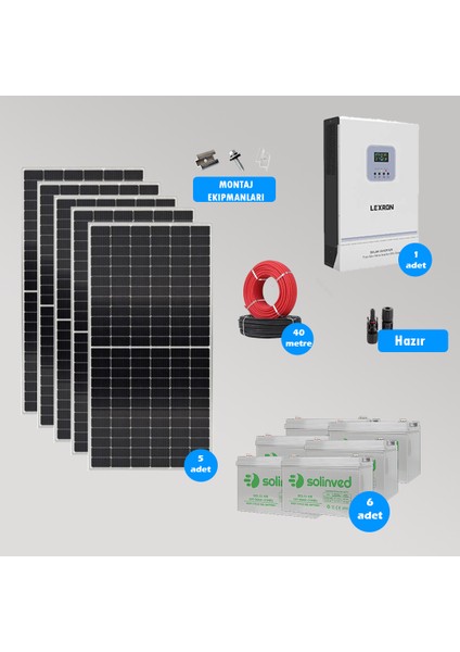 3 kW Hazır Solar Bağ Evi Paketi Kolay Kurulum - Maksimum Paket